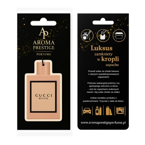 Zawieszka zapachowa inspirowana Gucci Bloom – zamiennik Aroma Prestige Perfume – nuty jaśminu i tuberozy – zapach do samochodu