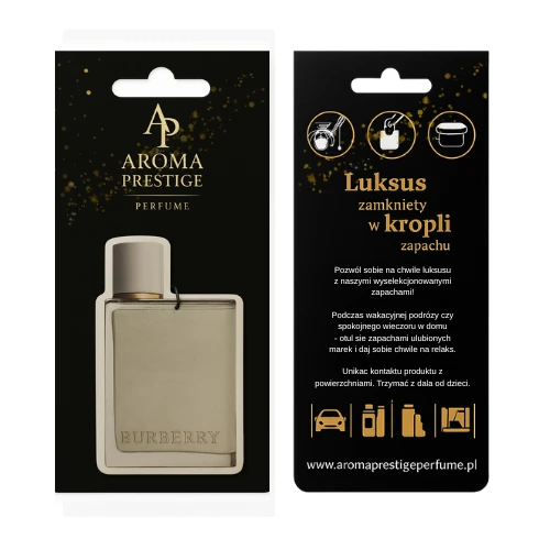 Zawieszka zapachowa inspirowana Burberry Her – zamiennik Aroma Prestige Perfume – nuty truskawki i jaśminu – zapach do samochodu