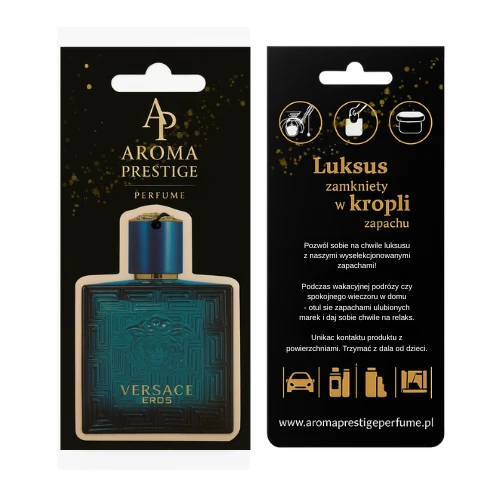 Zawieszka zapachowa inspirowana Versace Eros – zamiennik Aroma Prestige Perfume – nuty mięty i wanilii – zapach do samochodu