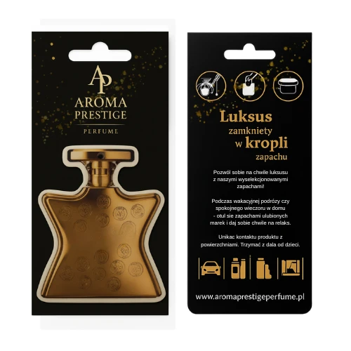 Zawieszka zapachowa inspirowana Bond No. 9 Downtown – zamiennik Aroma Prestige Perfume – nuty drzewne i piżmowe – zapach do samochodu