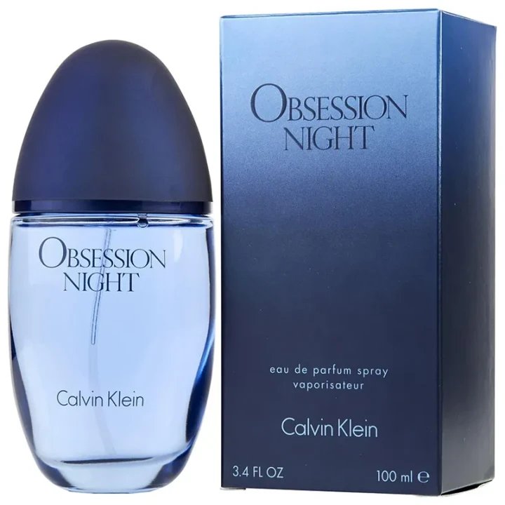 „Calvin Klein Obsession Night – oryginalne perfumy damskie w granatowym owalnym flakonie – zdjęcie produktu