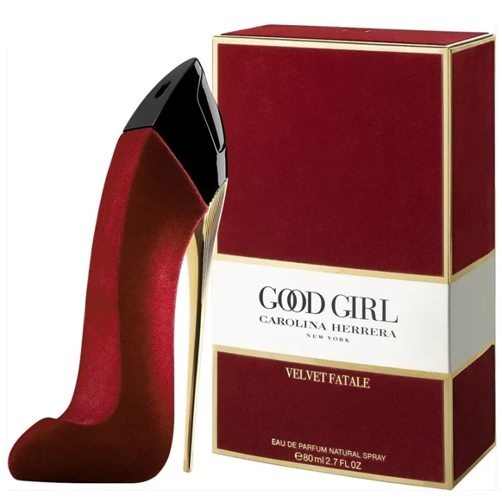 Carolina Herrera Good Girl Velvet Fatale – oryginalne perfumy damskie w czerwonym welurowym flakonie w kształcie szpilki – zdjęcie produktu