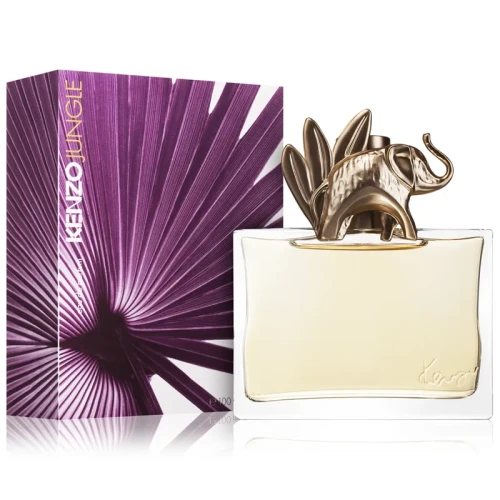 Kenzo Jungle L’Elephant – oryginalne perfumy damskie w złoto-transparentnym prostokątnym flakonie z charakterystycznym korkiem w kształcie słonia – zdjęcie produktu