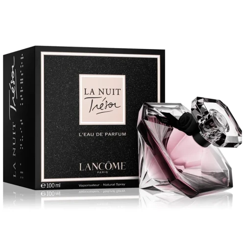 Lancôme La Nuit Trésor – oryginalne perfumy damskie w ciemno-fioletowym, diamentowym flakonie z czarną różą – zdjęcie produktu