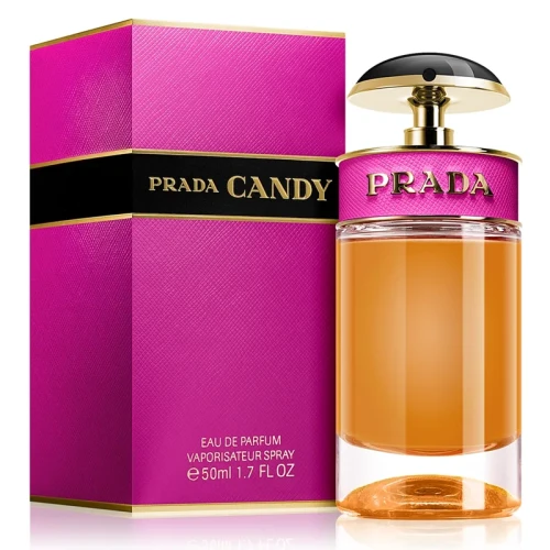 Prada Candy – oryginalne perfumy damskie w różowo-złotym flakonie z charakterystyczną czarną półokrągłą zatyczką – zdjęcie produktu