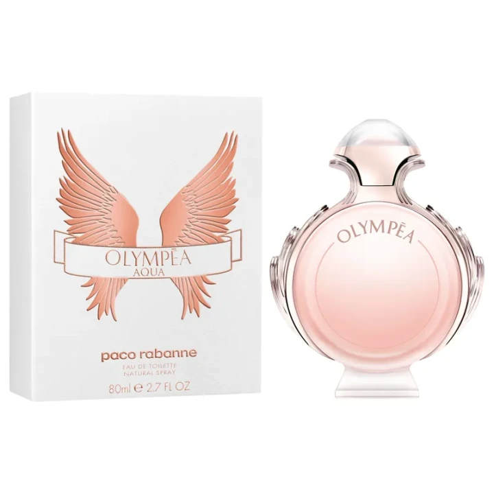 Paco Rabanne Olympea – oryginalne perfumy damskie w różowo-transparentnym flakonie o kształcie lauru ze złotymi detalami – zdjęcie produktu