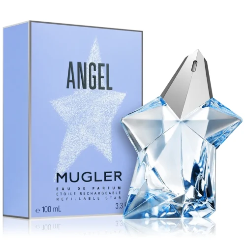 Thierry Mugler Angel – oryginalne perfumy damskie w błękitnym, gwiaździstym flakonie o nieregularnym kształcie przypominającym kryształ – zdjęcie produktu