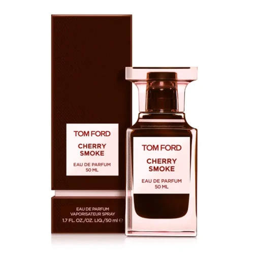 Tom Ford Cherry Smoke – oryginalne perfumy unisex w ciemnoczerwonym, prostokątnym flakonie z elegancką czarną zatyczką – zdjęcie produktu