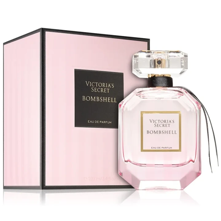 Victoria’s Secret Bombshell – oryginalne perfumy damskie w różowo-transparentnym, fasetowanym flakonie z srebrną zatyczką – zdjęcie produktu