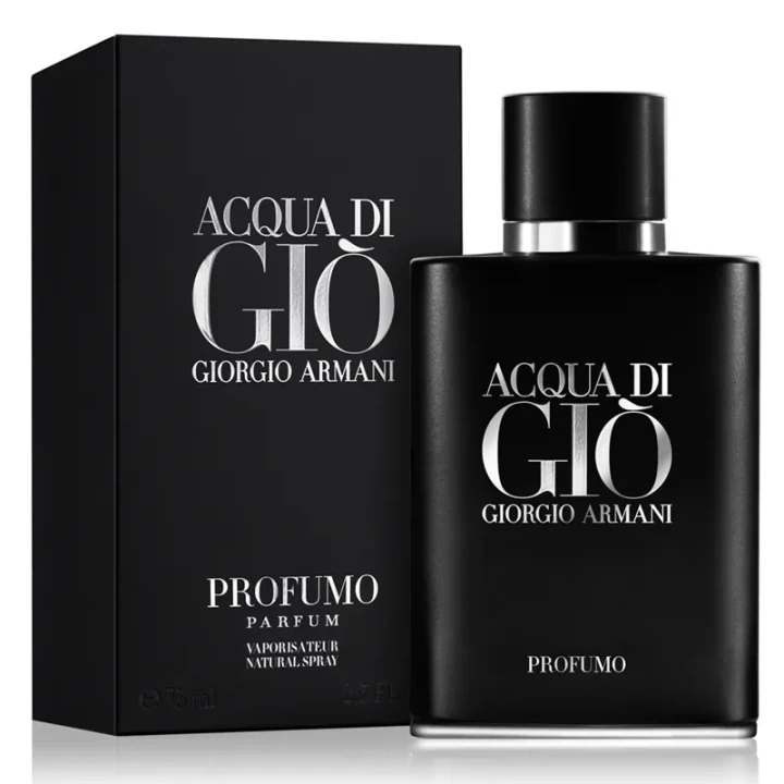 Giorgio Armani Acqua di Giò Profumo – oryginalne perfumy męskie w eleganckim, matowo-czarnym flakonie o minimalistycznym designie – zdjęcie produktu