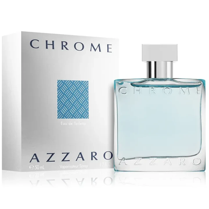 Azzaro Chrome – oryginalne perfumy męskie w srebrno-transparentnym, cylindrycznym flakonie o nowoczesnym designie – zdjęcie produktu