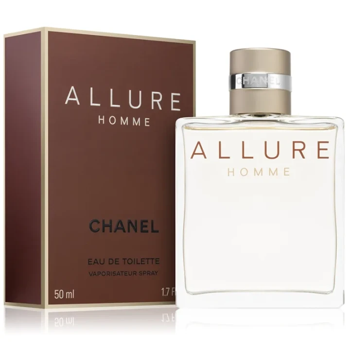 Chanel Allure Homme – oryginalne perfumy męskie w eleganckim, jasnym prostokątnym flakonie o minimalistycznym designie – zdjęcie produktu