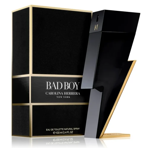 Carolina Herrera Bad Boy – oryginalne perfumy męskie w charakterystycznym, czarnym flakonie w kształcie błyskawicy – zdjęcie produktu