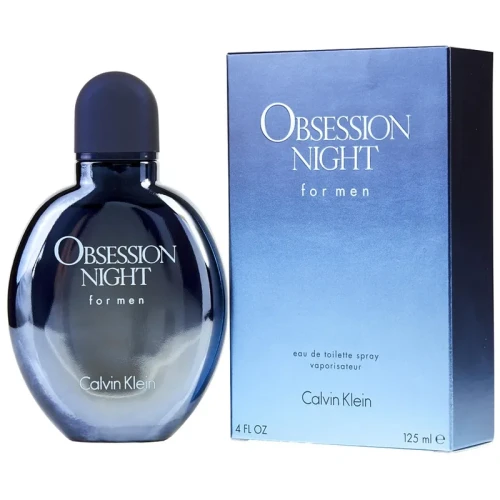 Calvin Klein Obsession Night for Men – oryginalne perfumy męskie w eleganckim, ciemno-niebieskim flakonie o klasycznym kształcie – zdjęcie produktu