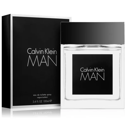 Calvin Klein Man – oryginalne perfumy męskie w nowoczesnym, czarnym flakonie kwadratowym kształcie – zdjęcie produktu