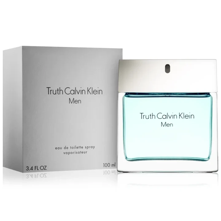 Calvin Klein Truth for Men – oryginalne perfumy męskie w minimalistycznym, zielonkawo-transparentnym flakonie o nowoczesnym kształcie – zdjęcie produktu