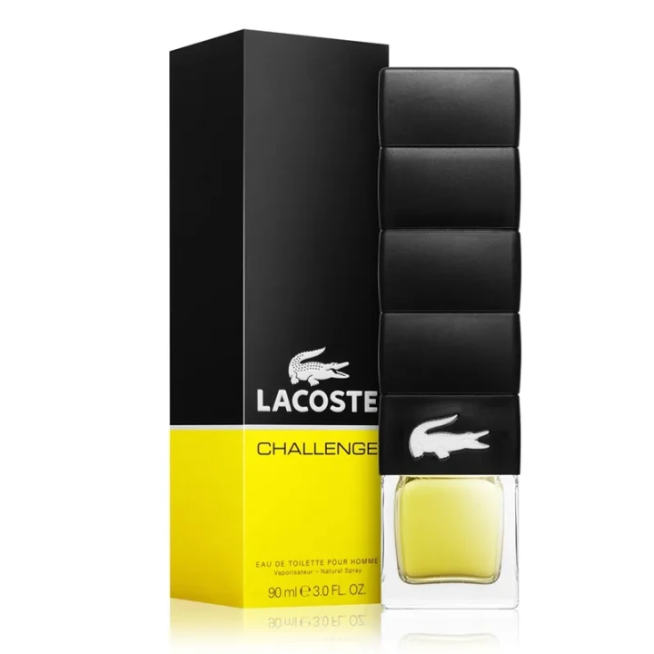 Lacoste Challenge – oryginalne perfumy męskie w eleganckim, białym flakonie z metalicznymi akcentami i sportowym designem – zdjęcie produktu