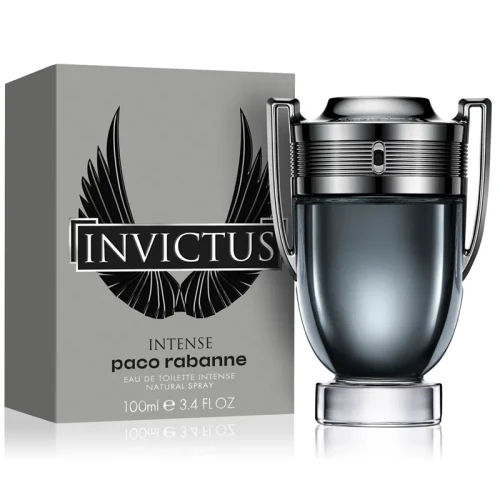 Paco Rabanne Invictus Intense – oryginalne perfumy męskie w ciemniejszym, metaliczno-grafitowym flakonie w kształcie pucharu – zdjęcie produktu
