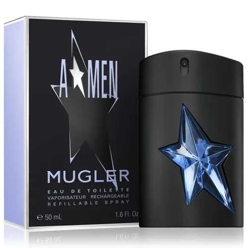 Thierry Mugler A*Men – oryginalne perfumy męskie w charakterystycznym, czarno-niebieskim flakonie z gumową osłoną i metalową gwiazdą – zdjęcie produktu