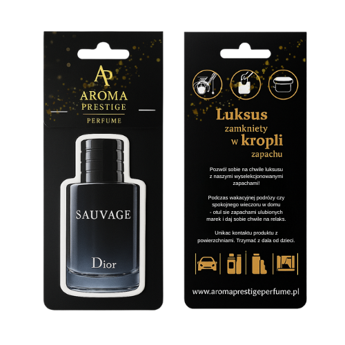 zawieszka zapachowa, dior sauvage, zapach do auta, zamiennik perfum, męski aromat, świeży zapach, aromaprestige